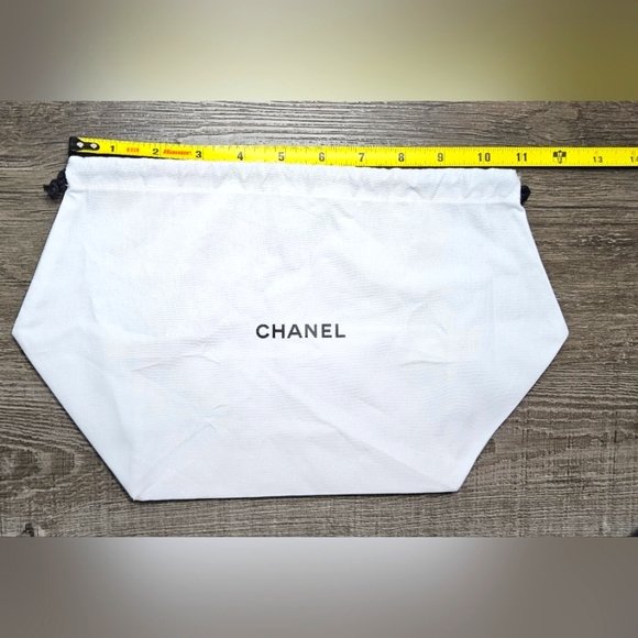 Chanel White Replacement Logo Drawstring Dust Bag Cover Duster Protector Large - Picture 7 of 9